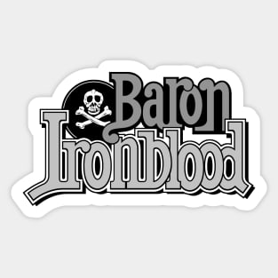 Baron Ironblood grey logo Sticker